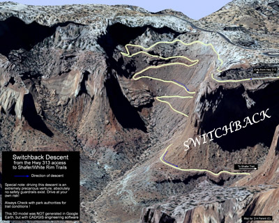 Switchback down to Shafer Map