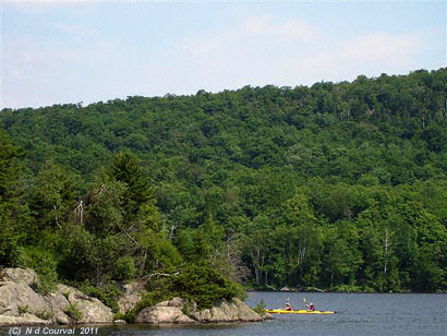 Kayaking on Lake Stukely, Orford, Quebec